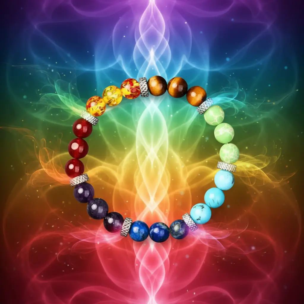 7 Chakra Bracelet Energy Background Product Image 7 chakra bracelet energy background product image