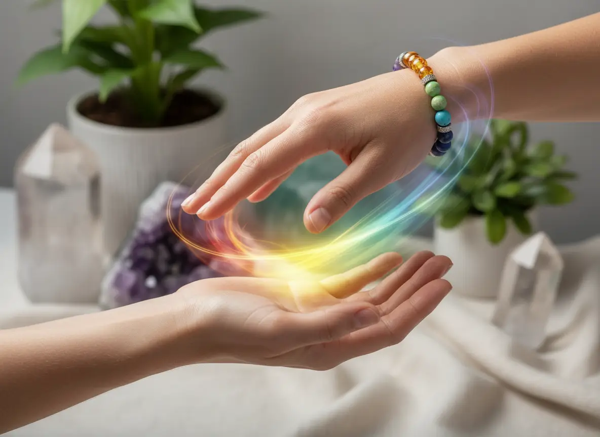 7 Chakra Stone Bracelet Energy Healing Scene 7 chakra stone bracelet energy healing scene