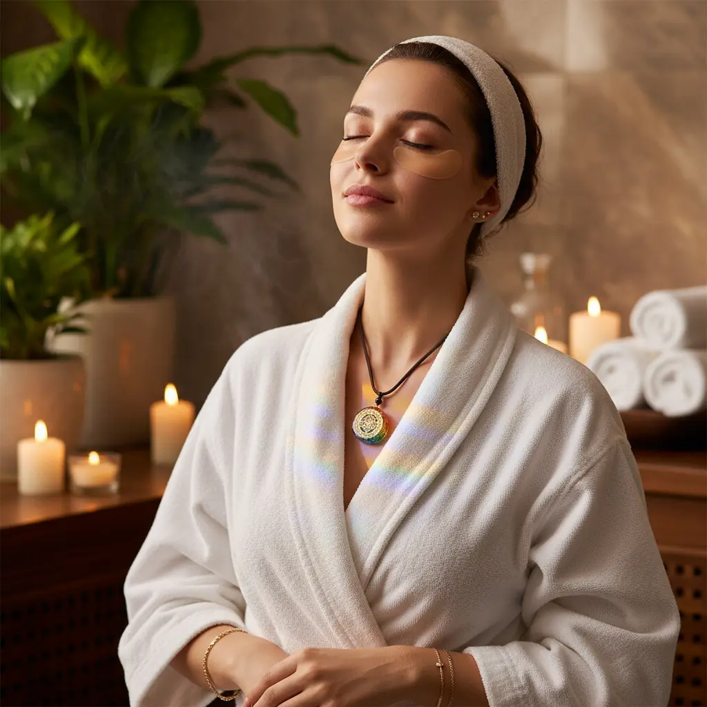 Chakra Orgonite Necklace_Luxury Spa Scene Chakra Orgonite Necklace_Luxury Spa Scene