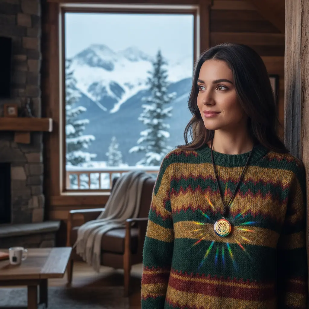 Chakra Orgonite Necklace_Mountain Cabin Scene Chakra Orgonite Necklace_Mountain Cabin Scene