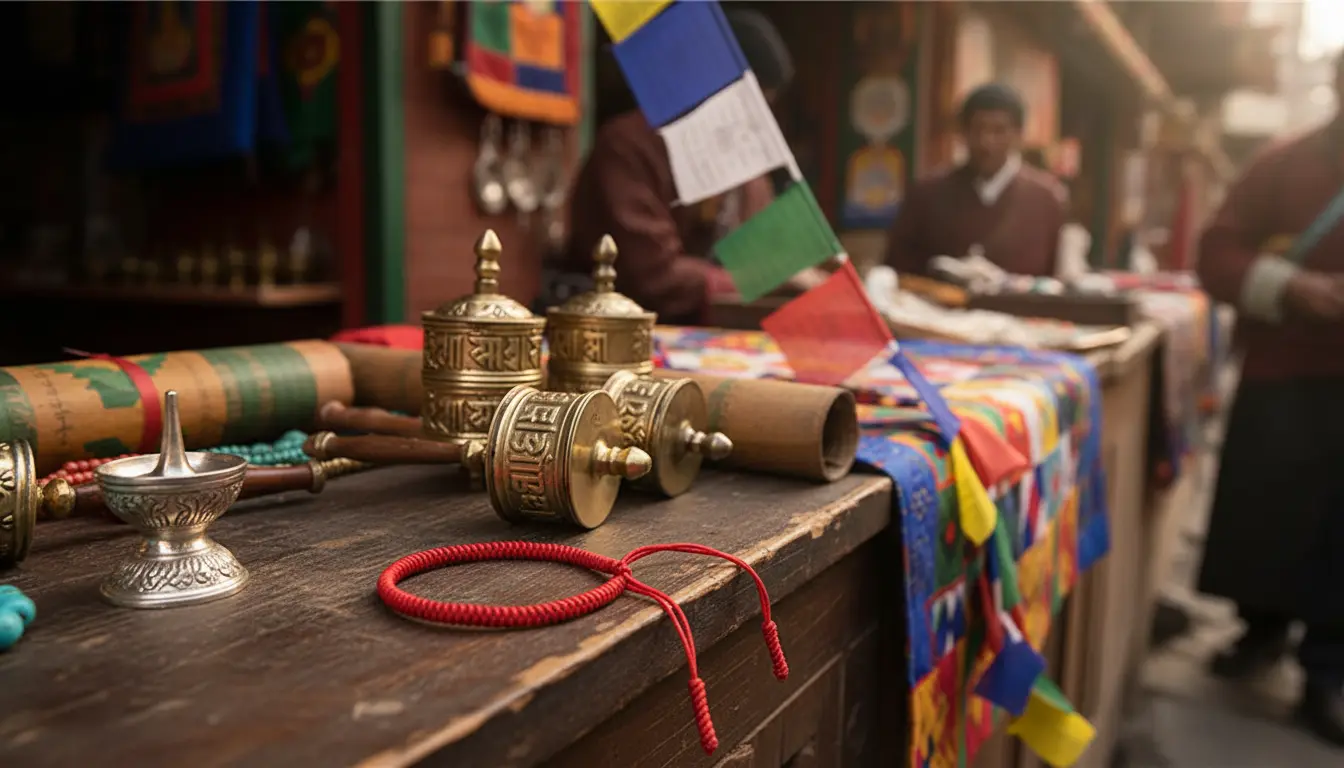 Modern Woman Wearing Tibetan Buddhist Lucky Rope Bracelet Contemporary Lifestyle Modern woman wearing tibetan buddhist lucky rope bracelet contemporary lifestyle