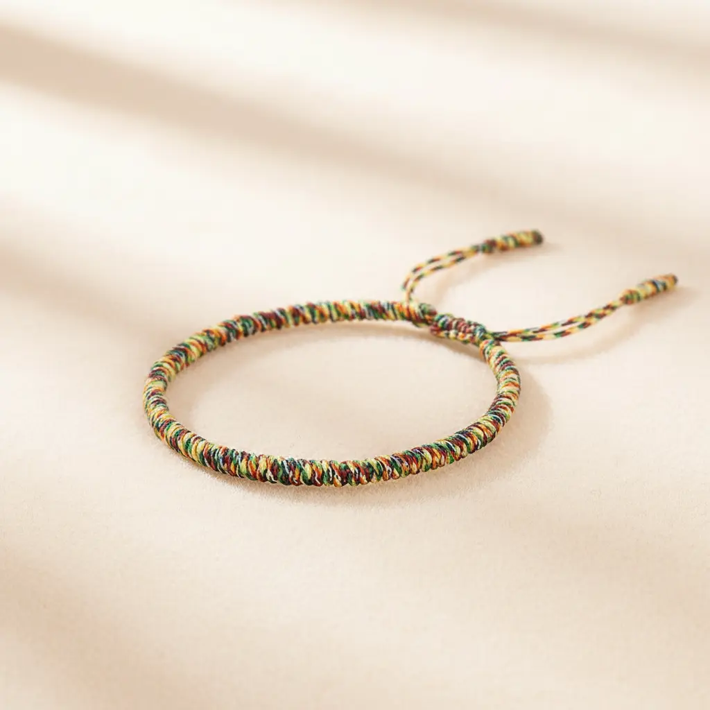 Multicolor Tibetan Buddhist Lucky Rope Bracelet Handwoven Knot Design Multicolor tibetan buddhist lucky rope bracelet handwoven knot design