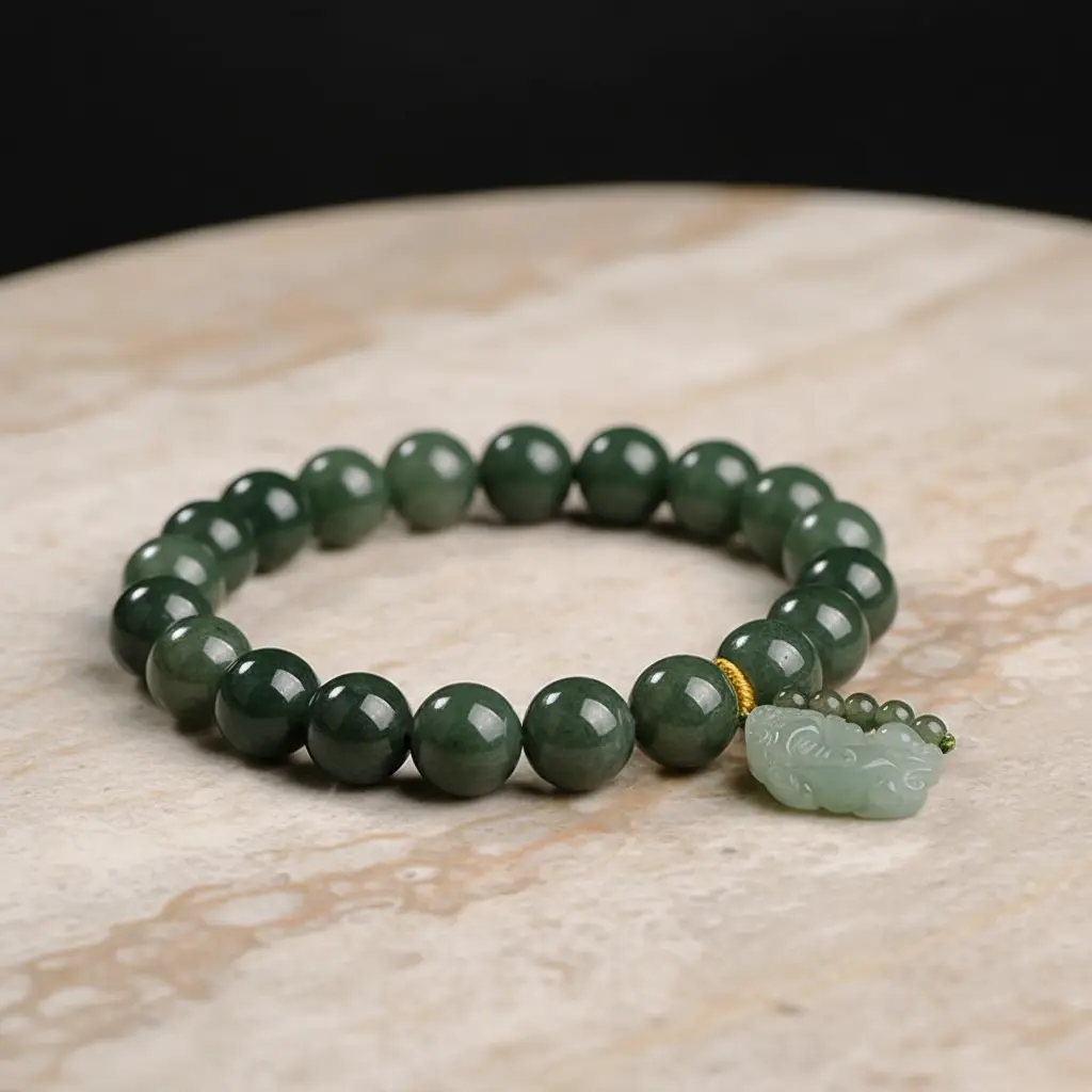 Natural Color Tones Jade Bracelet Product Shot Natural color tones jade bracelet product shot