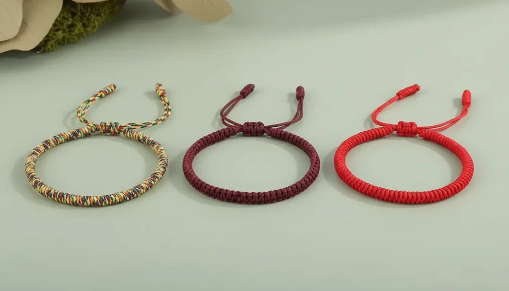Red Tibetan Buddhist Lucky Rope Bracelet Handmade Protection Charm Red Tibetan Buddhist Lucky Rope Bracelet Handmade Protection Charm
