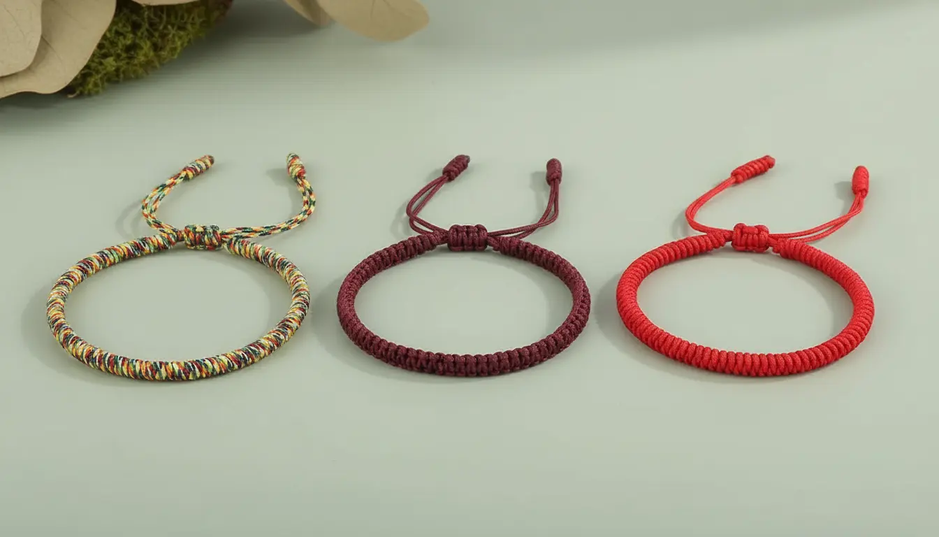 Red Tibetan Buddhist Lucky Rope Bracelet Handmade Protection Charm Red tibetan buddhist lucky rope bracelet handmade protection charm