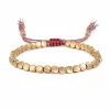 Tibetan Copper Beads Bracelet - Handmade Healing Protection - Gold