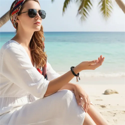 Bohemian coconut shell bracelet beach vacation spiritual jewelry for women