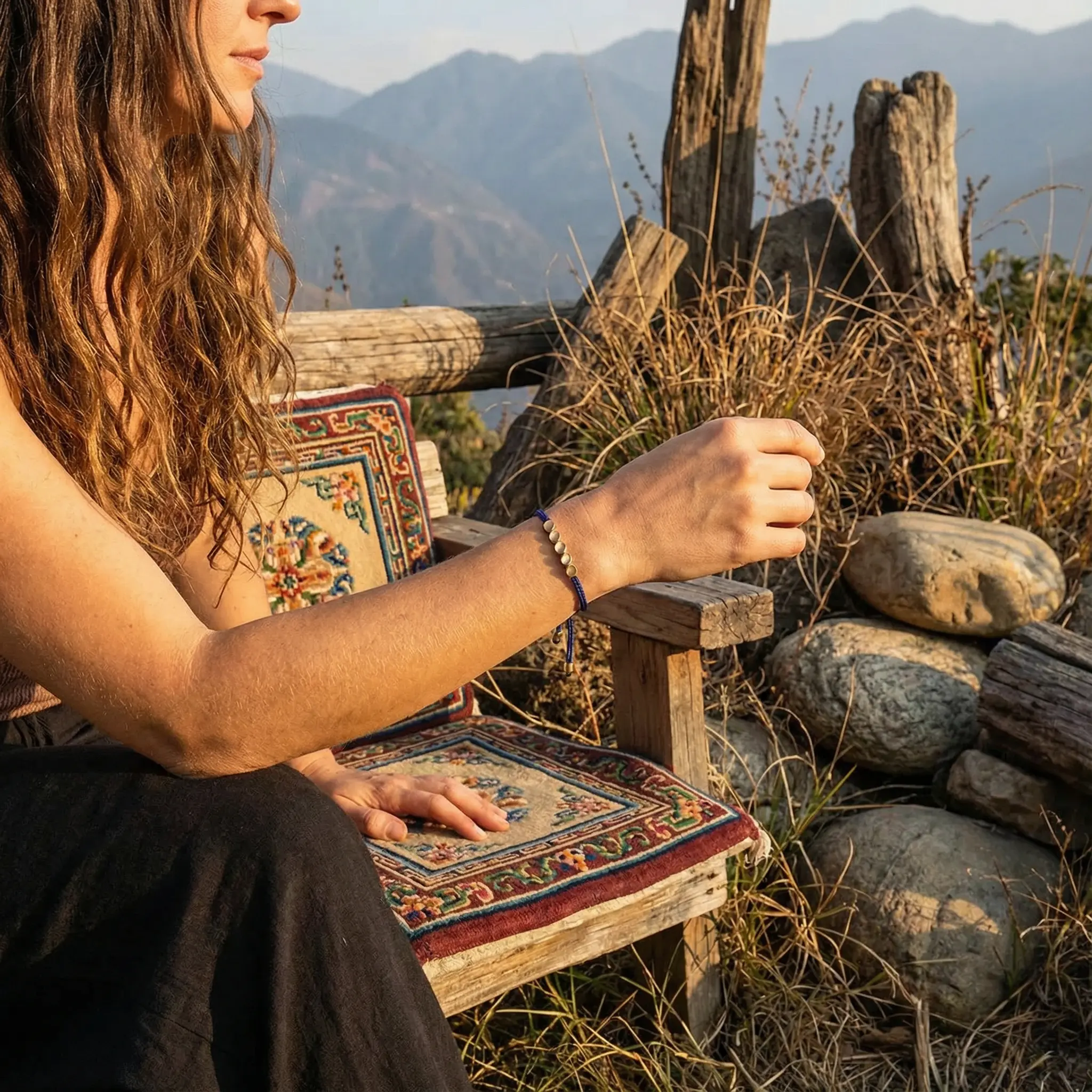 Buddhist Bracelet Outdoor Lifestyle - Mountain Meditation Scene Buddhist bracelet outdoor lifestyle mountain meditation scene