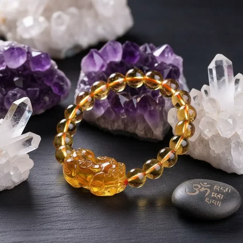 Citrine pixiu bracelet crystal healing display