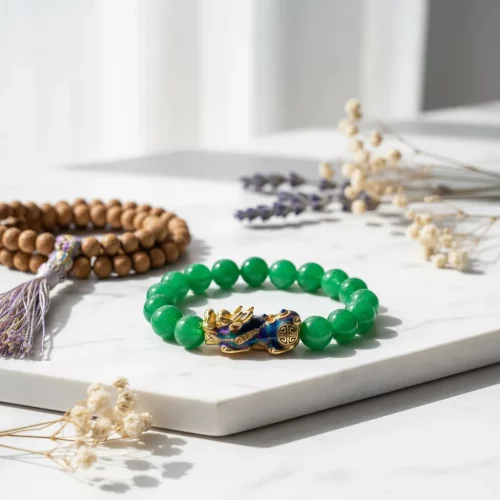 Green jade pixiu bracelet collection natural stone jewelry