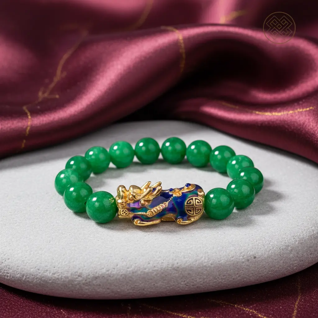 Luxury Green Jade Pixiu Bracelet - Premium Feng Shui Jewelry Luxury green jade pixiu bracelet premium feng shui jewelry