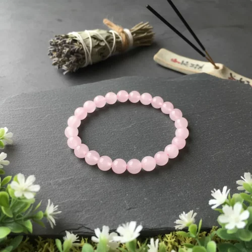 Rose quartz bracelet with herbs and incense​