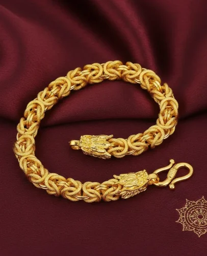Tibetan dragon bracelet gold buddhist spiritual jewelry