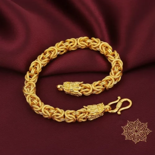 Tibetan dragon bracelet gold buddhist spiritual jewelry