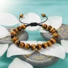 Gold Tiger Eye Bracelet - Tibetan Power & Prosperity Talisman - Adjustable