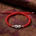 Red String Silver Pixiu Bracelet - Attract Windfall Luck & Wealth