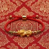 Gold Pixiu Red String Bracelet - Wealth Protection