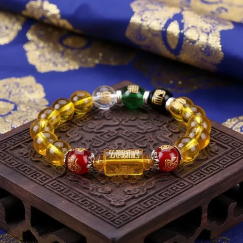 Citrine God of Wealth Bracelet | 5 Elements & Mantras