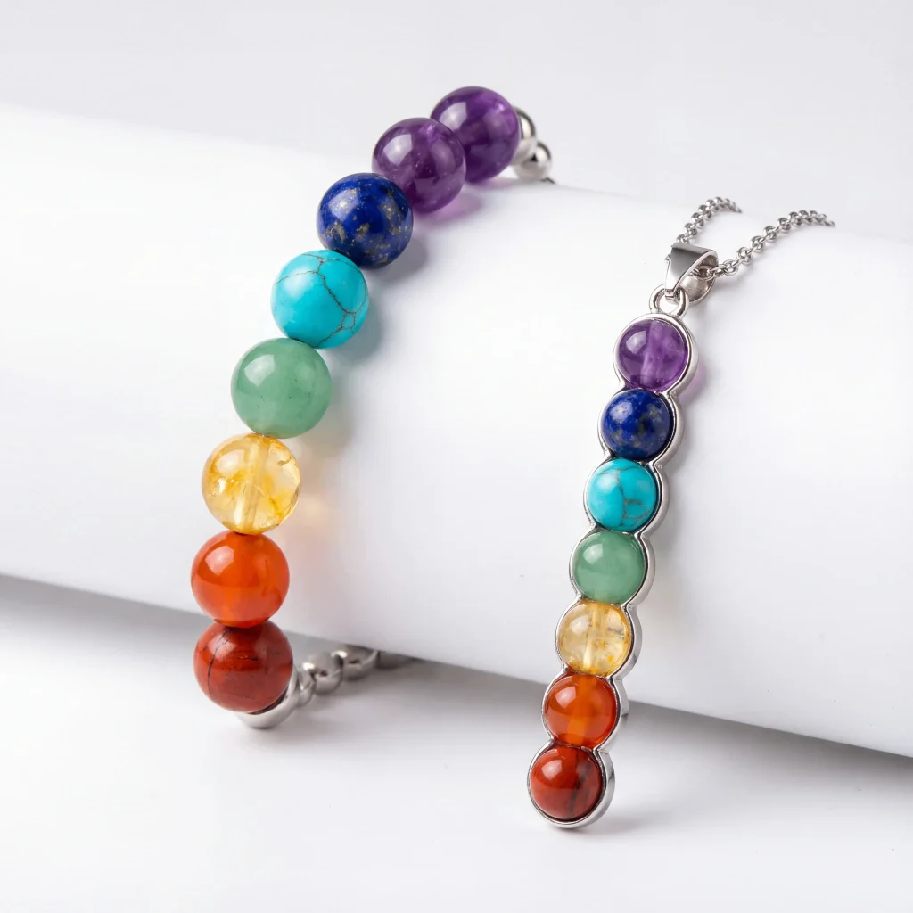 7 chakra bracelet necklace healing jewelry