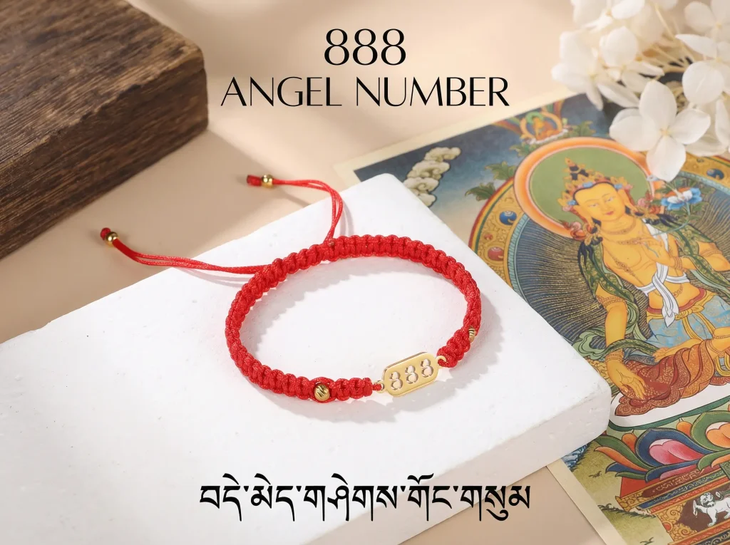 888 Angel Number Bracelet Abundance - Red String Lucky Bracelet with Tibetan Thangka 888 angel number bracelet abundance red string lucky bracelet with tibetan thangka