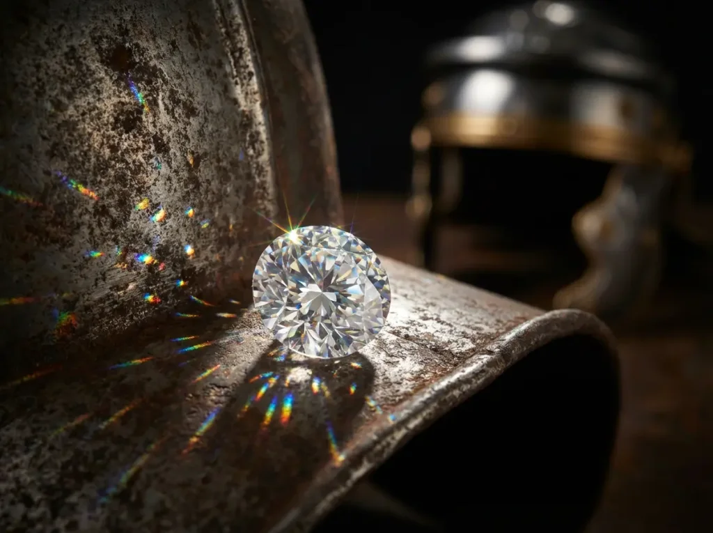 Diamond on ancient armor