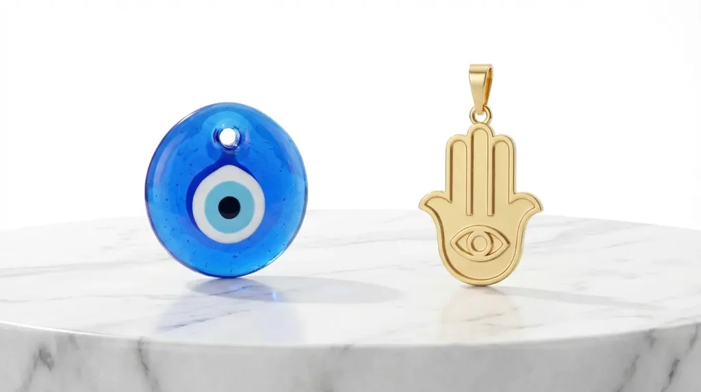 Evil eye nazar amulet vs hamsa hand of fatima protection symbols