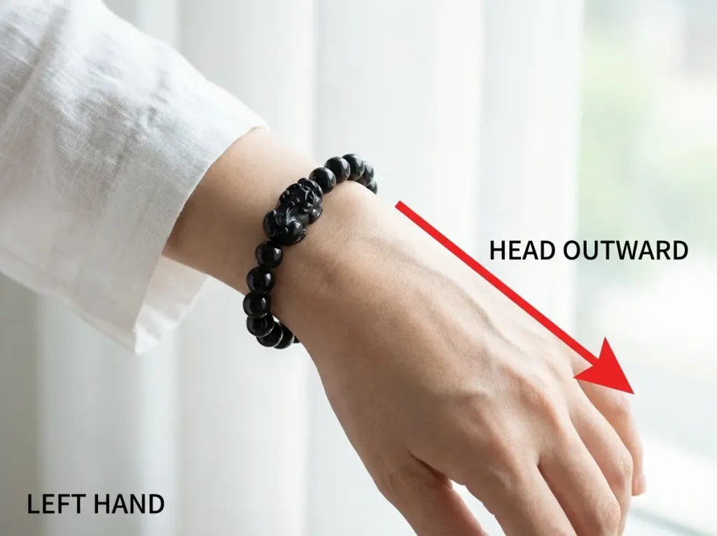 How to wear pixiu bracelet correctly left hand guide