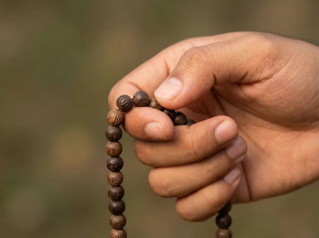 Proper hand position using mala beads meditation tutorial