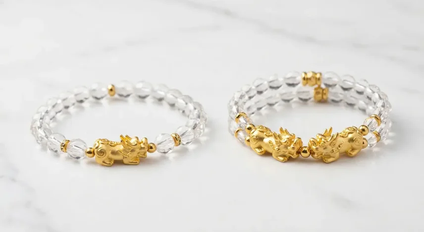 Single vs Double Pixiu Bracelet Comparison Single vs double pixiu bracelet comparison