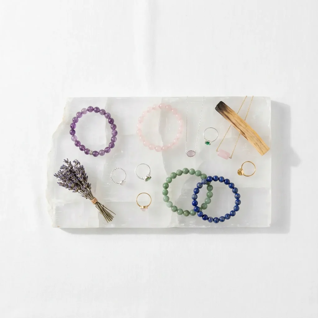 Selenite charging plate crystals.jpg