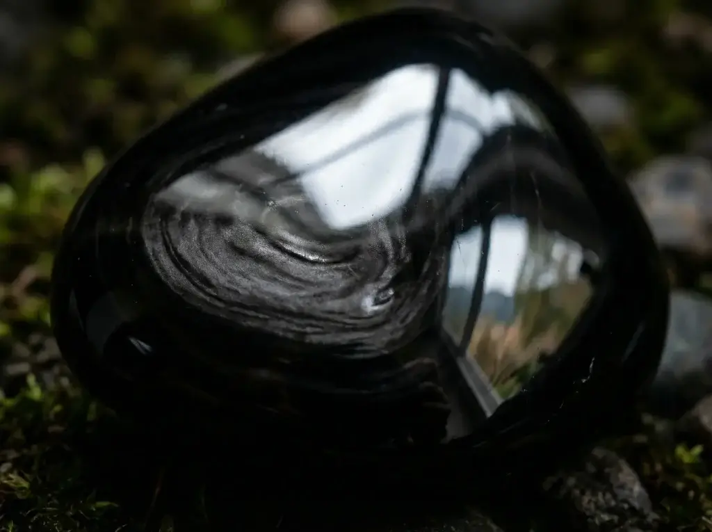 Black obsidian texture close up