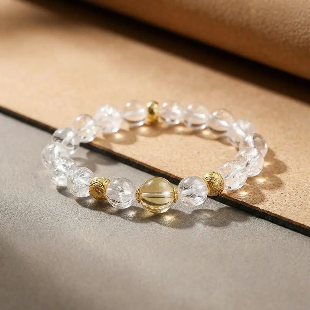 Clear Quartz Healing Bracelet Yoga Mat Lifestyle Clear quartz healing bracelet yoga mat lifestyle