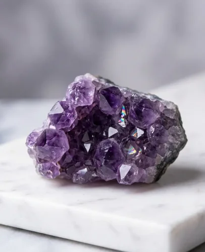 February birthstone amethyst close up