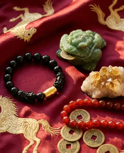 Fire horse 2026 good luck charms flat lay