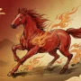 Fire horse year 2026 red zodiac symbol with flames