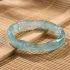 Jade prosperity ring bamboo mat natural green stone size 8