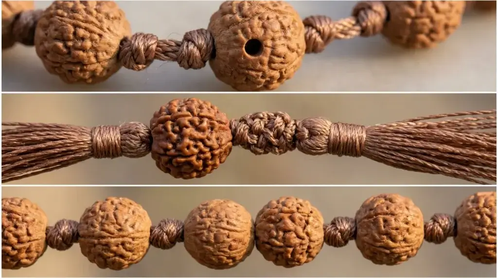 Mala bead craftsmanship macro