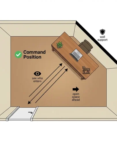 Office desk command position feng shui 2026