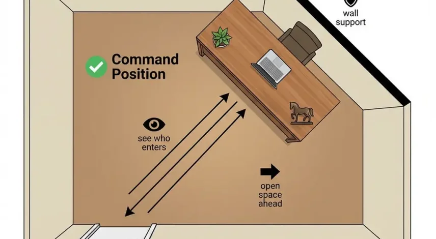 Office desk command position feng shui 2026