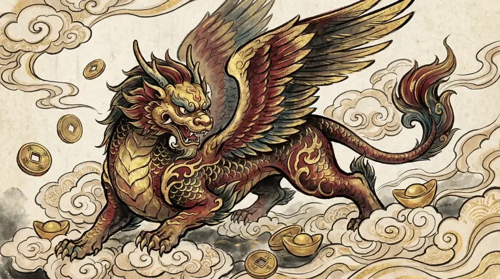 Pixiu mythical creature illustration