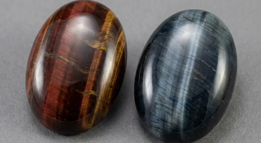 Red tiger eye vs blue tiger eye color comparison