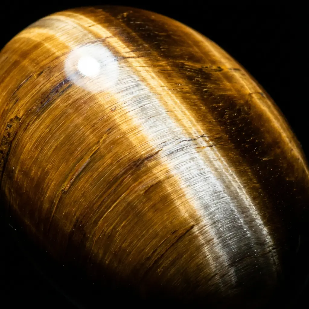 Tiger eye chatoyancy cat's eye effect