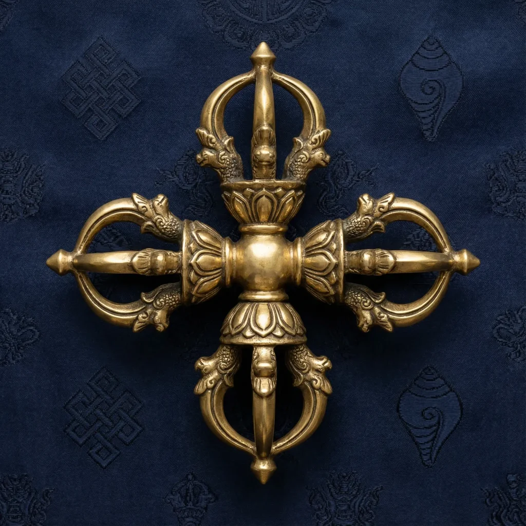 Double dorje vishvavajra crossed vajra symbol