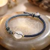 Blue String White Agate Couple Bracelet