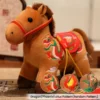 Year of the Horse Plush Doll – Lucky Zodiac Gift - Brown Dragon/Phoenix/Lotus Horse(Random Pattern), 20*9.5*16cm