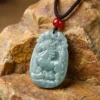 Chinese Zodiac Horse Jade Pendant Necklace