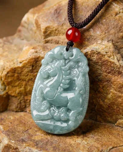 Natural jadeite jade pixiu pendant necklace – hand carved chinese zodiac amulet