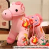 Year of the Horse Plush Doll – Lucky Zodiac Gift - Pink Dragon/Phoenix/Lotus Horse(Random Pattern), 20*9.5*16cm