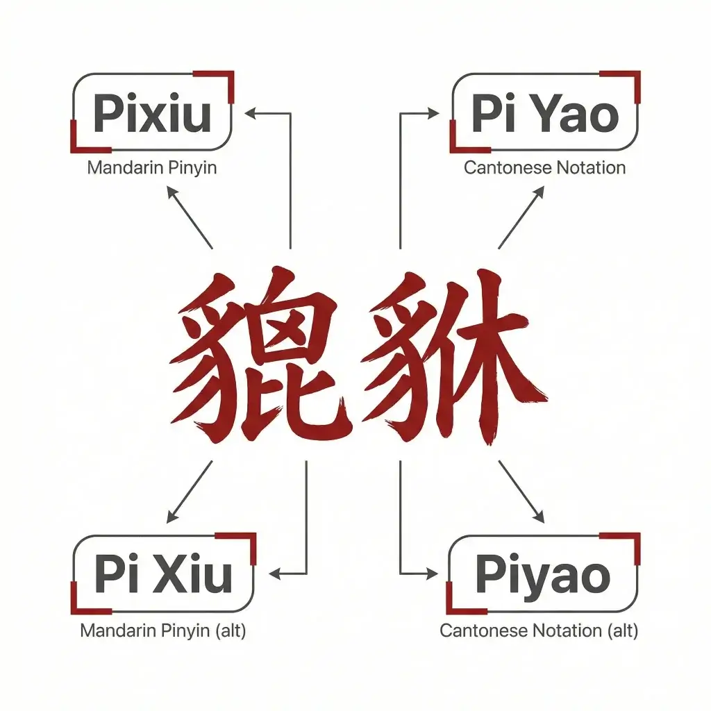 Pixiu pi yao name variants chinese character romanization comparison