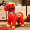 Year of the Horse Plush Doll – Lucky Zodiac Gift - Red Flower Horse, 20*9.5*16cm